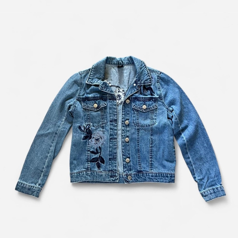 Tinseltown Blue Embroidered Jean Jacket